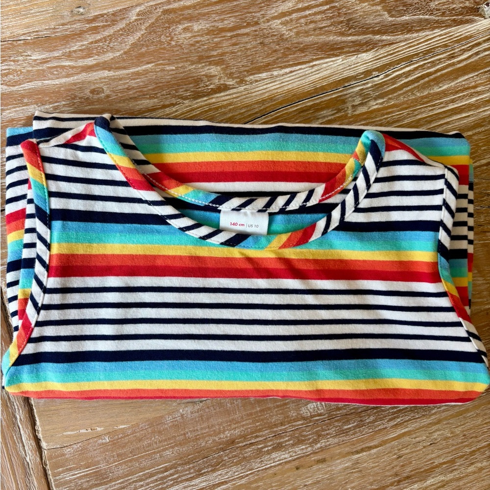 Girls: Hanna Anderson sleeveless rainbow dress (sz:140cm/ US 10)